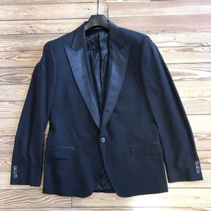Dolce & Gabbana black silk tuxedo suit jacket 44 regular